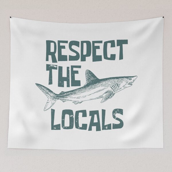 Item preview, VINTAGE RESPECT THE LOCALS SHARKS designed and sold by TonySpencer.