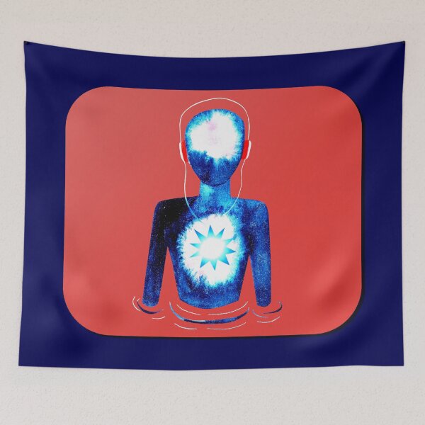 Item preview, Meditation Man w/ Headphones Red designed and sold by RealmsBeyond.