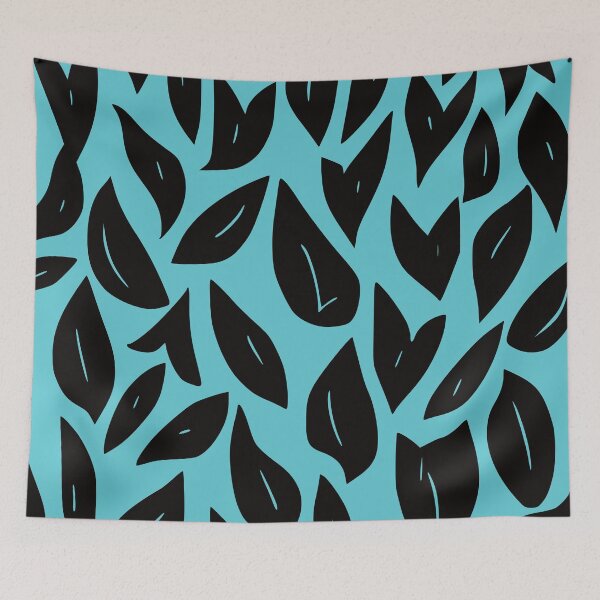 Item preview, Fall Leaves 2, Geometric Design In Black And Sky Blue. designed and sold by I-Desire.