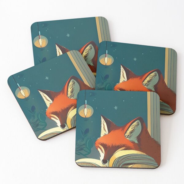 Item preview, Sly Fox Reading a Vintage Book by the Lights - Grunge Dark Academia Aesthetic designed and sold by emmtayloor.