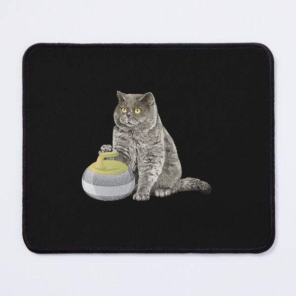 Item preview, curling cat ice sports cat and curling lover designed and sold by kreatifikir.