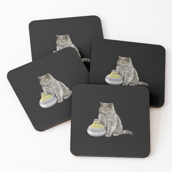 Item preview, curling cat ice sports cat and curling lover designed and sold by kreatifikir.
