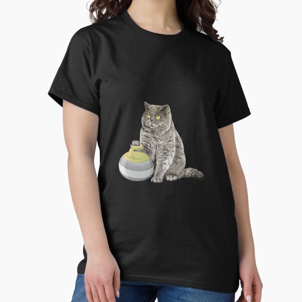 Item preview, curling cat ice sports cat and curling lover designed and sold by kreatifikir.