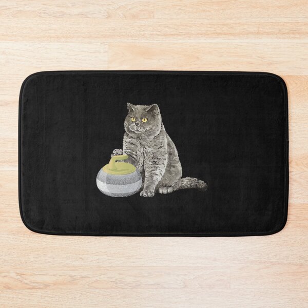 Item preview, curling cat ice sports cat and curling lover designed and sold by kreatifikir.