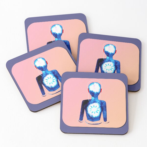 Item preview, Meditation Man w/ Headphones Rose Gold designed and sold by RealmsBeyond.