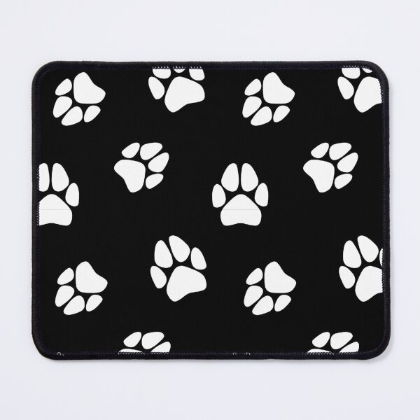 Item preview, White Paw Print Pattern (Black) designed and sold by SolGalaxyDesign.