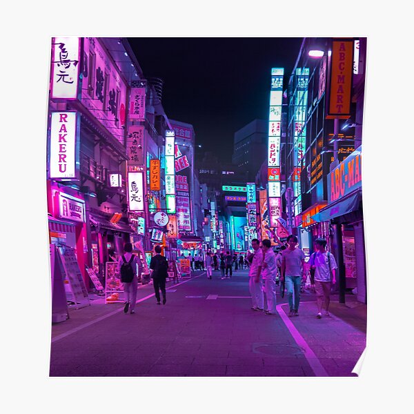 "Neon Cyberpunk City Lights Of Tokyo" Poster For Sale By HimanshiShah ...