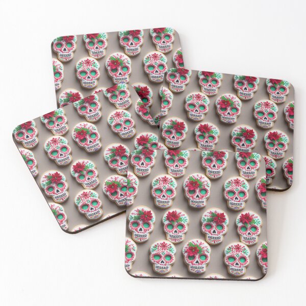 Item preview, Sugar Skulls Poinsettia Cookies designed and sold by cardinalhill.