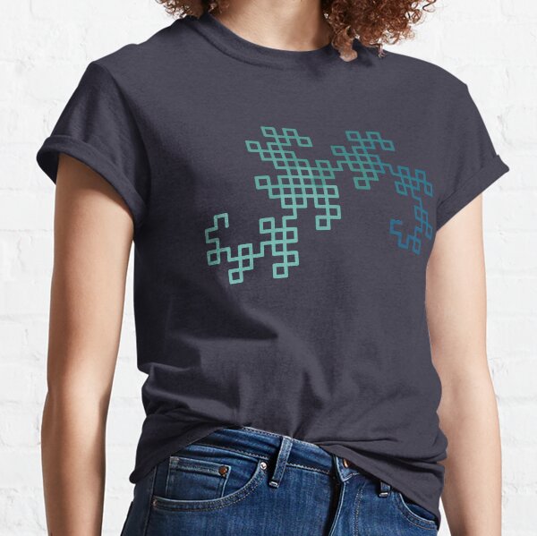 Dragon Curve Fractal - 8 Steps Gradient Classic T-Shirt