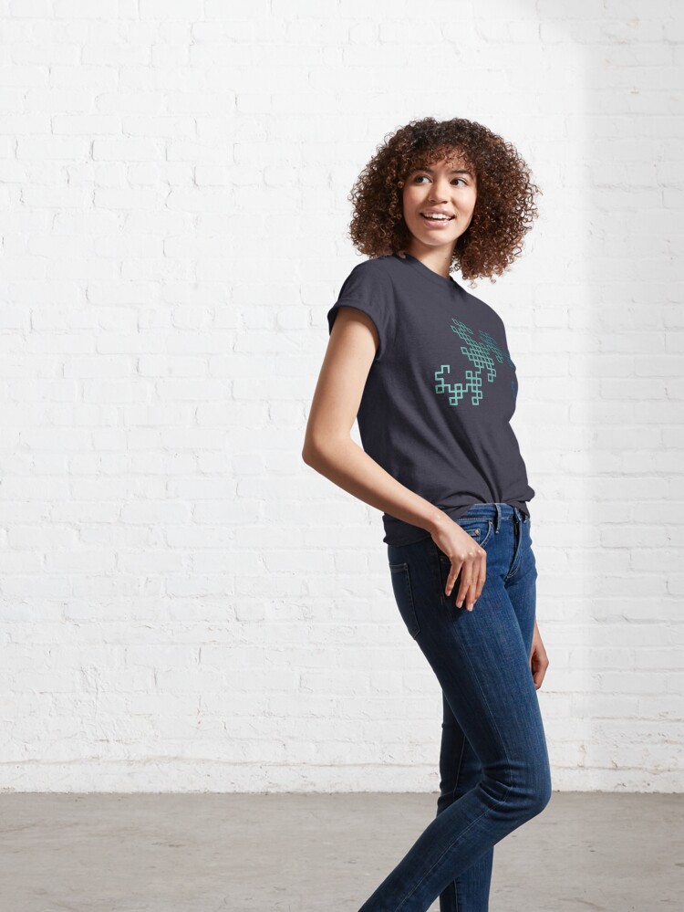 Alternate view of Dragon Curve Fractal - 8 Steps Gradient Classic T-Shirt