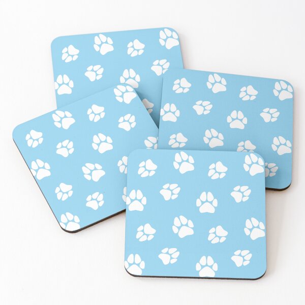 Item preview, White Paw Print Pattern (Blue) designed and sold by SolGalaxyDesign.