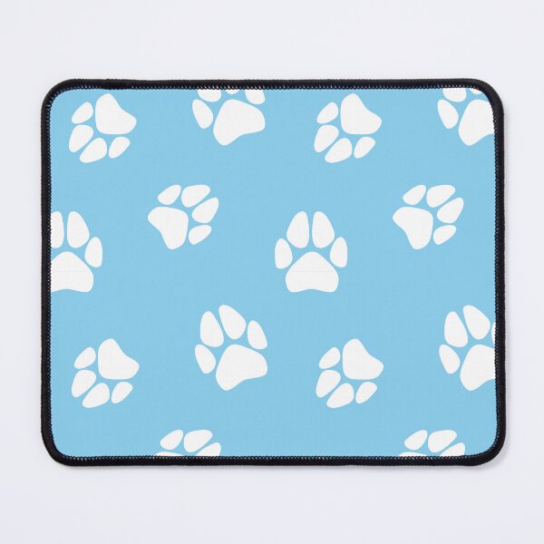 Item preview, White Paw Print Pattern (Blue) designed and sold by SolGalaxyDesign.