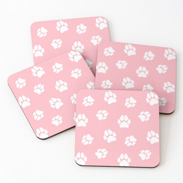 Item preview, White Paw Print Pattern (Pastel Pink) designed and sold by SolGalaxyDesign.