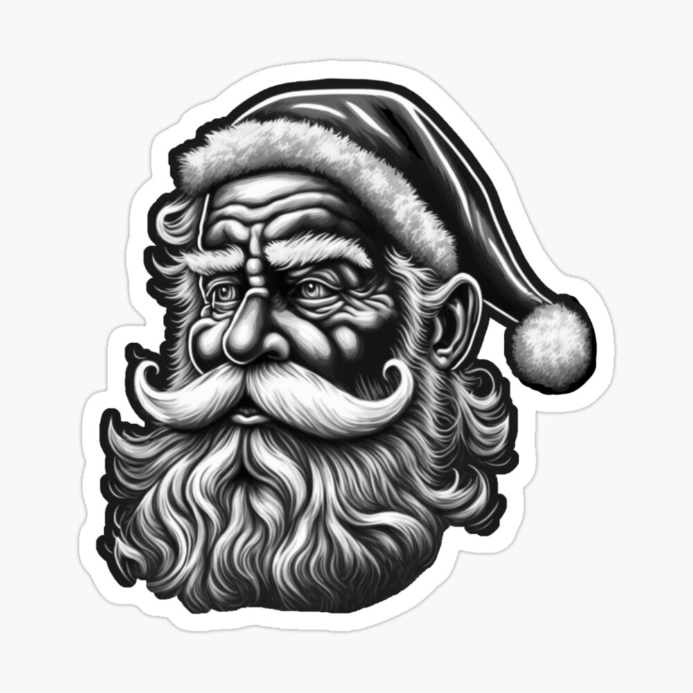 Santa Claus face image.ai Royalty Free Stock SVG Vector