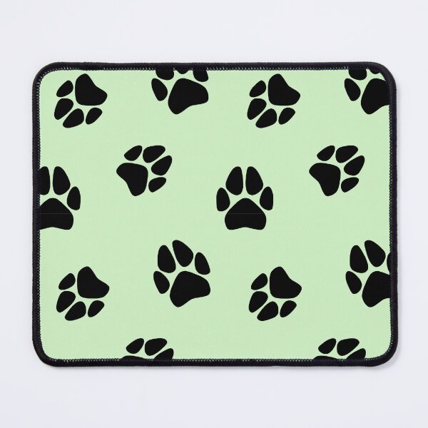 Item preview, Black Paw Print Pattern (Pastel Green) designed and sold by SolGalaxyDesign.