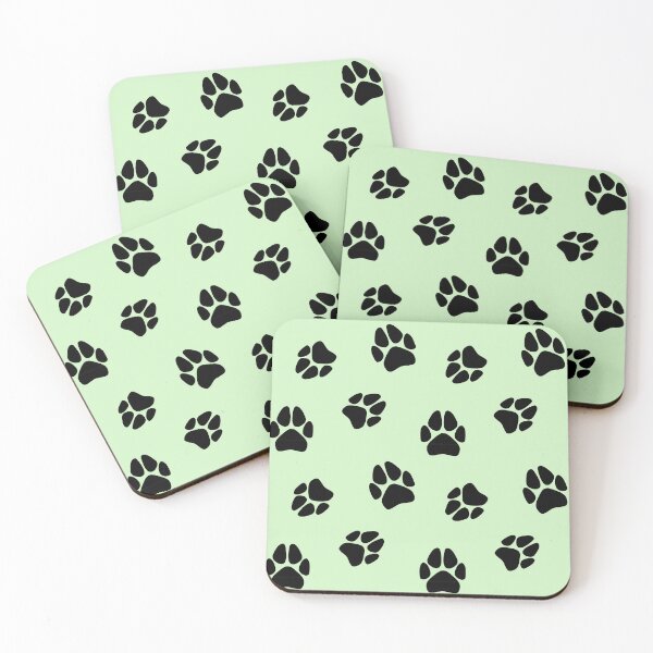 Item preview, Black Paw Print Pattern (Pastel Green) designed and sold by SolGalaxyDesign.