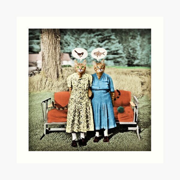 Two Cool Kitties: What's for Lunch? Art Print
