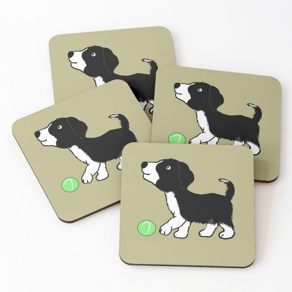 Item preview, Border collie puppy with a ball designed and sold by Tamm-art.