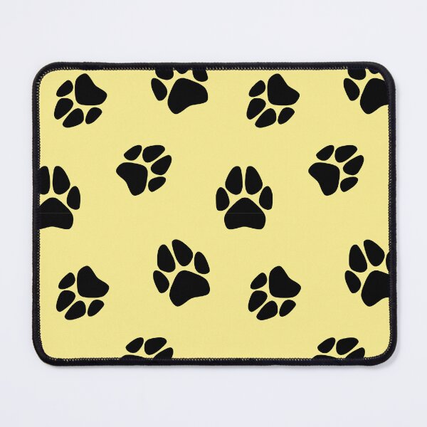 Item preview, Black Paw Print Pattern (Yellow) designed and sold by SolGalaxyDesign.