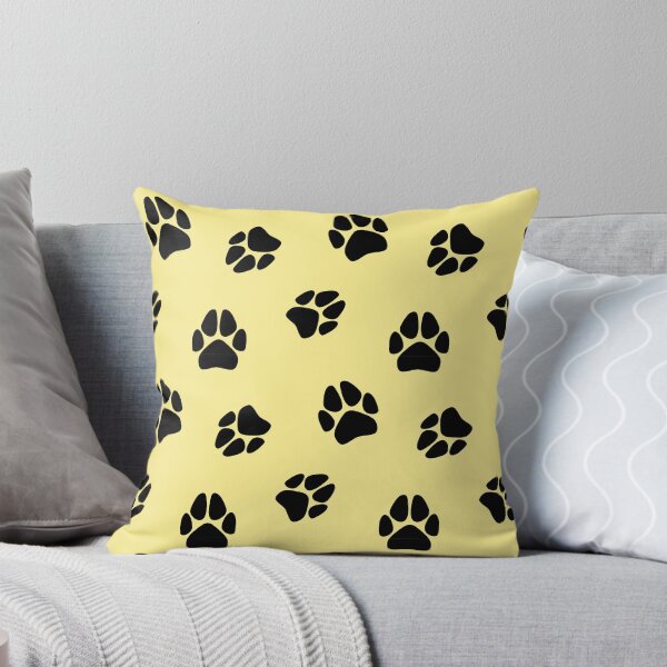 Item preview, Black Paw Print Pattern (Yellow) designed and sold by SolGalaxyDesign.