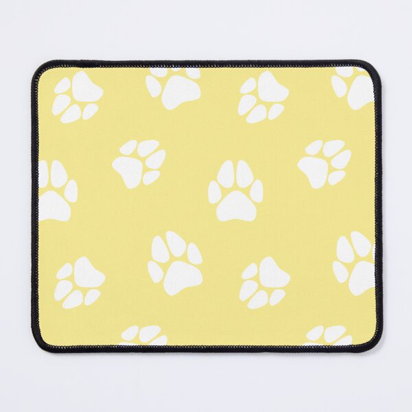 Item preview, White Paw Print Pattern (Yellow) designed and sold by SolGalaxyDesign.