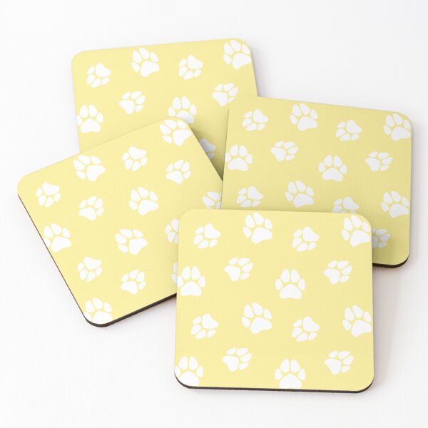 Item preview, White Paw Print Pattern (Yellow) designed and sold by SolGalaxyDesign.