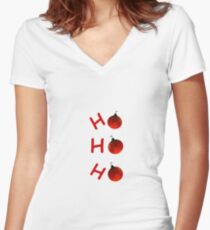 Ho Ho Ho Women's Fitted V-Neck T-Shirt