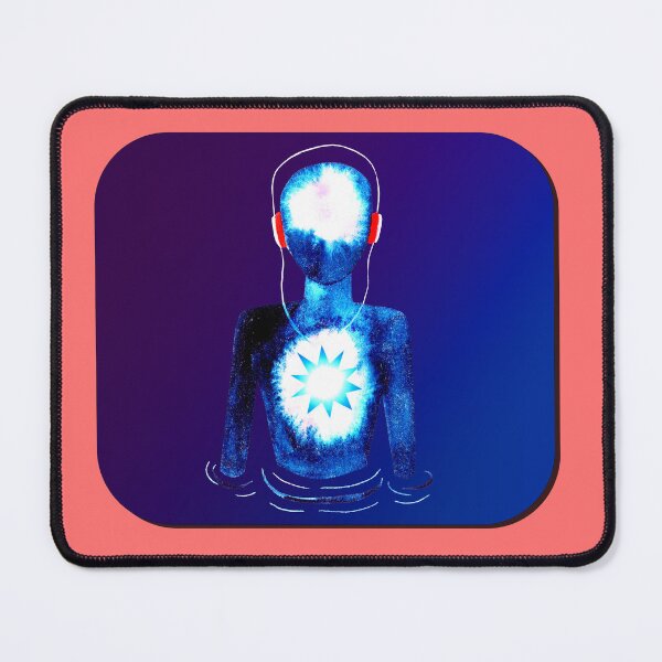 Item preview, Meditation Man w/ Headphones Purple Blue designed and sold by RealmsBeyond.