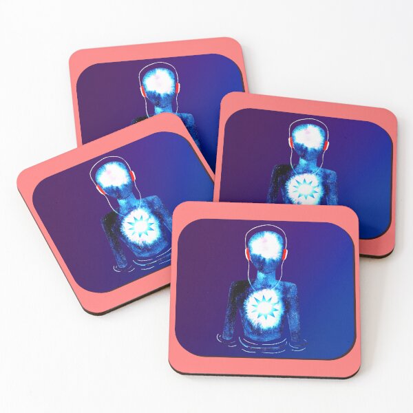 Item preview, Meditation Man w/ Headphones Purple Blue designed and sold by RealmsBeyond.