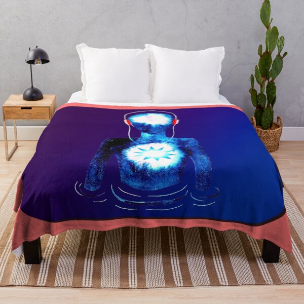 Item preview, Meditation Man w/ Headphones Purple Blue designed and sold by RealmsBeyond.