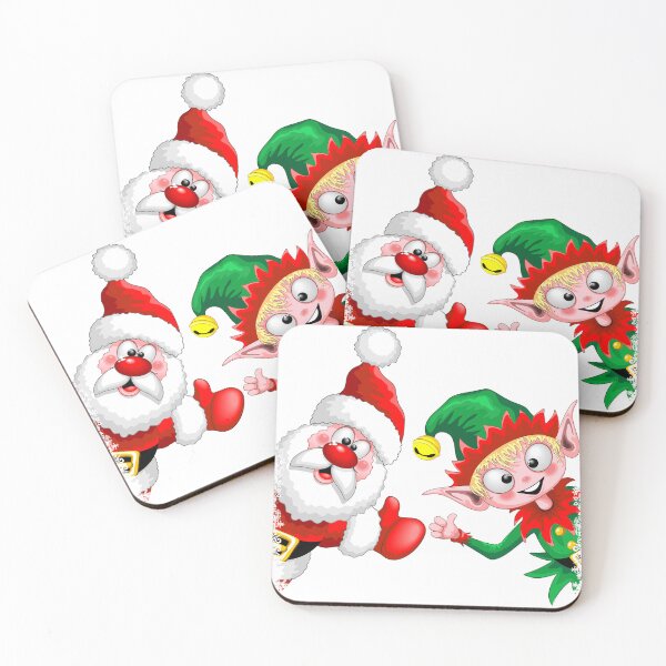Item preview, Santa and Elf Happy Christmas Characters Thumbs Up designed and sold by BluedarkArt.