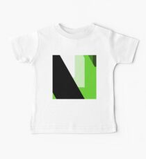 Green, white and black Baby Tee