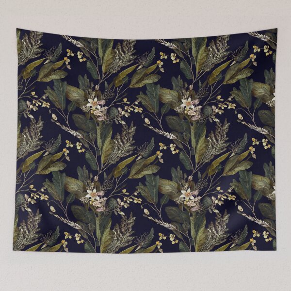 Item preview, Dark vintage botanical pattern designed and sold by Lenkooo.