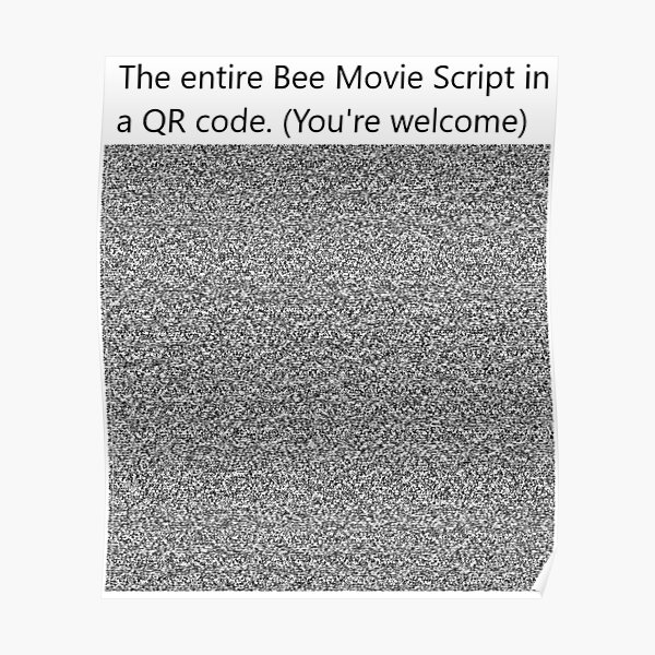 "BEE MOVIE SCRIPT" Poster for Sale by KuttyArts Redbubble