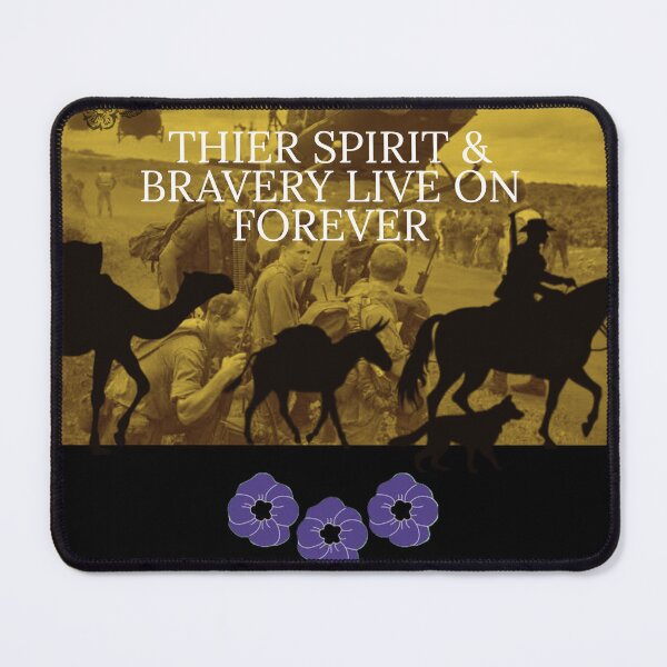 Item preview, THIER SPIRIT & BRAVERY Anzac Animal Remembrance Purple Poppy  designed and sold by OmniRoseArt.