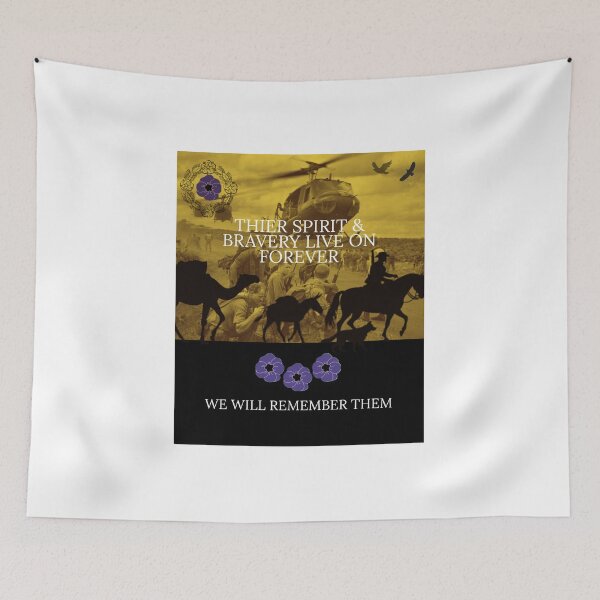 Aperçu de l'œuvre THIER SPIRIT & BRAVERY Anzac Animal Remembrance Coquelicot violet créée et vendue par OmniRoseArt.