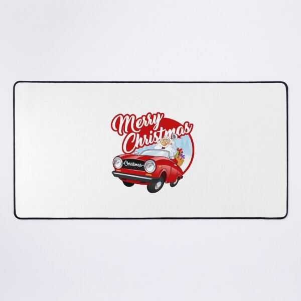 Item preview, Vintage Merry Christmas Santa in a Red Car designed and sold by OrnamentallyYou.