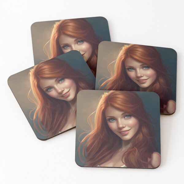 Item preview, Adorable drawing of a pretty redhair girl designed and sold by RK - Shop.