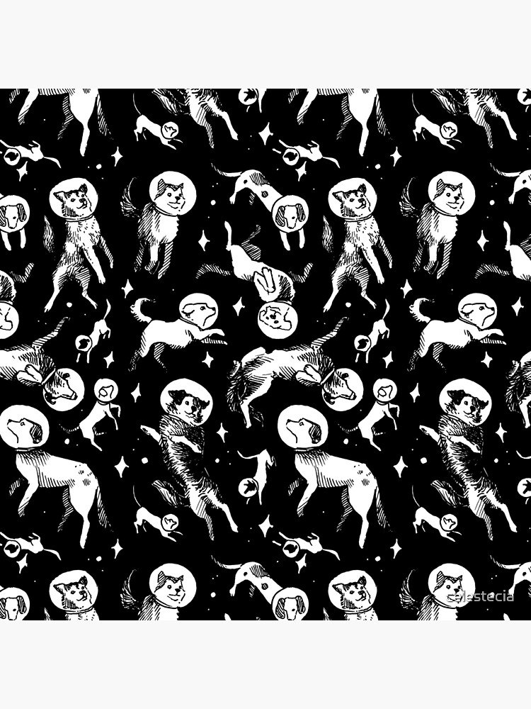 Space dogs (black background) by celestecia
