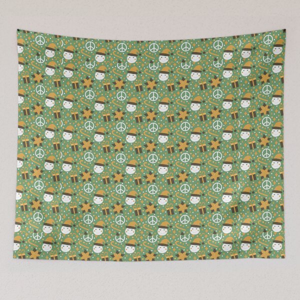 Item preview, Green Retro Christmas Pattern designed and sold by moxdesign.