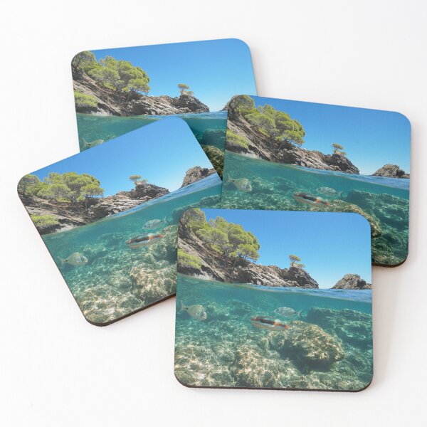 Item preview, Mediterranean sea rocky coast with fish underwater Spain designed and sold by Seaphotoart.