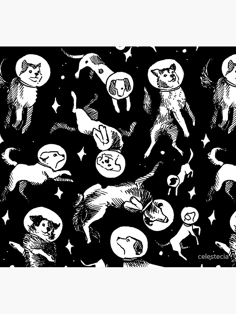Space dogs (black background) by celestecia