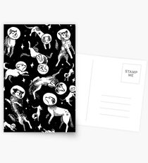 Raum Hunde (schwarzer Hintergrund) Postkarten