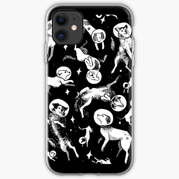Space dogs (black background) iPhone Soft Case