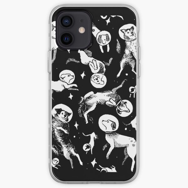 Space dogs (black background) iPhone Soft Case