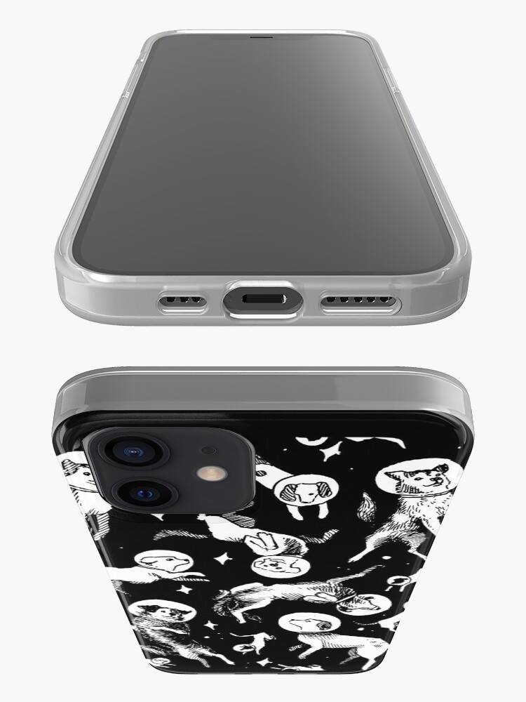 Alternate view of Space dogs (black background) iPhone Case & Cover