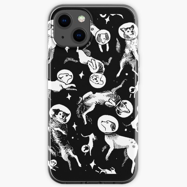Space dogs (black background) iPhone Soft Case