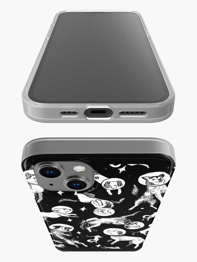 Alternate view of Space dogs (black background) iPhone Case