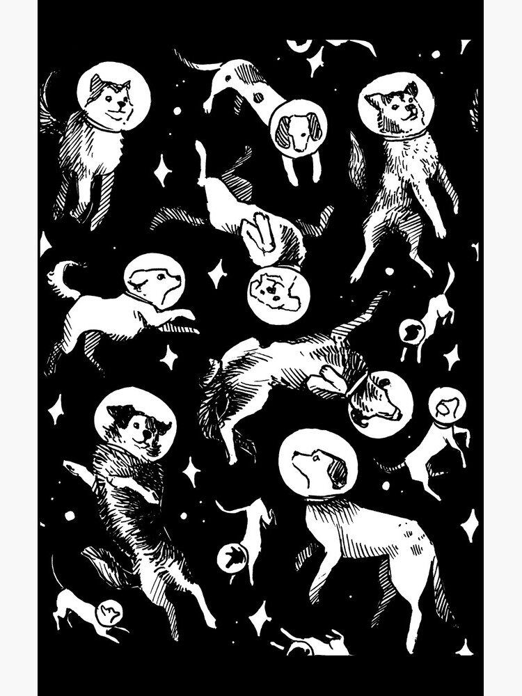 Space dogs (black background) by celestecia