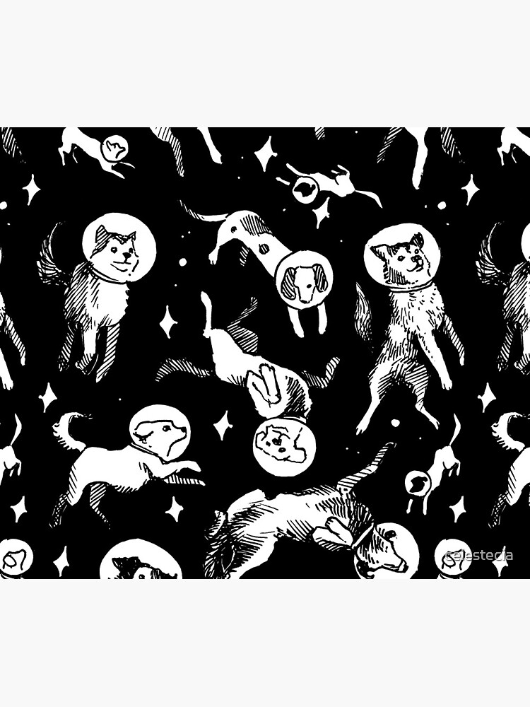 Space dogs (black background) by celestecia